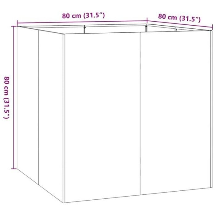 Großes Hochbeet 80x80x80 cm aus Stahl - Weiß - Outlet bis zu 35% Rabatt