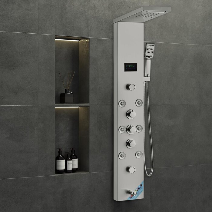 Luxus-Duschpaneel 6-in-1 Edelstahl mit LED - bis zu 35% Rabatt