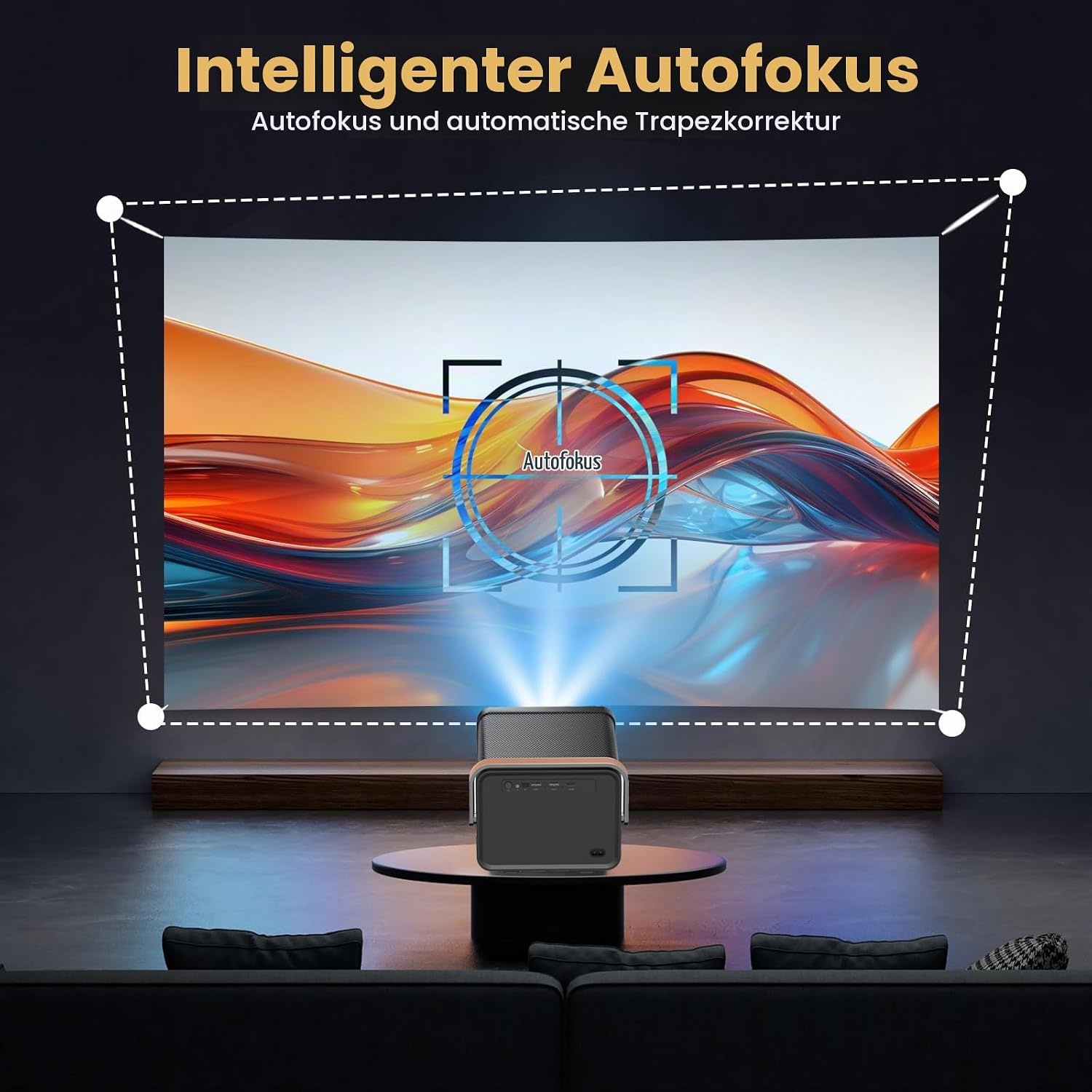 Tragbarer LED-Beamer 1080P FHD 4K WiFi 6 Schwarz-Rot M - 65% Rabatt