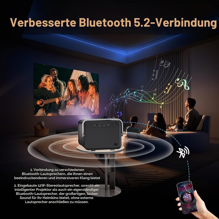 Tragbarer 1080P LED-Beamer mit WiFi 6 - Bis zu 35% Rabatt im Outlet
