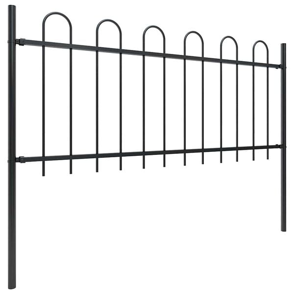 Gartenzaun Rundbogen 180x130 cm, Schwarz - Jetzt bis zu 33% sparen