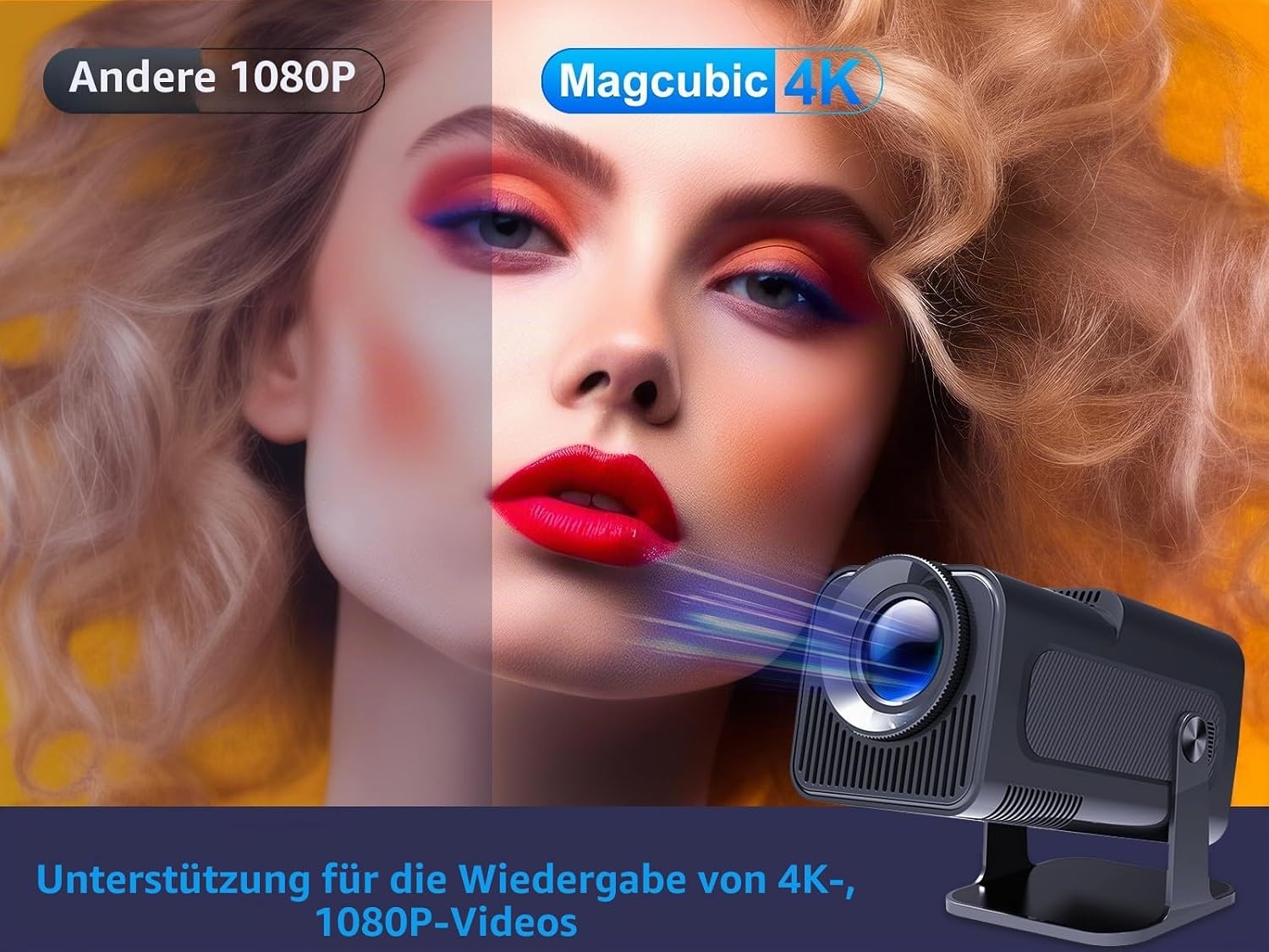 Smart Projektor 4K, 180° Rotation, Android 11.0, WiFi 6 - bis zu 34% Rabatt