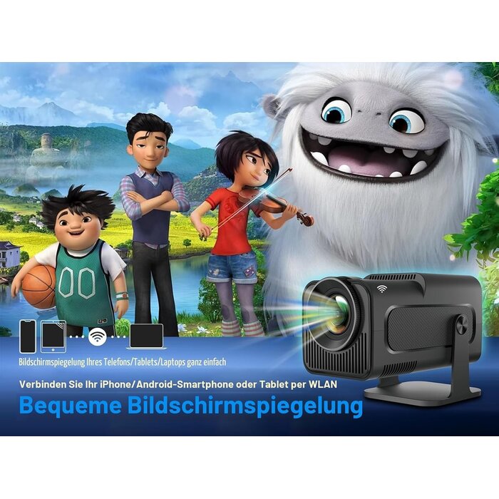 Smart Projektor 4K, 180° Rotation, Android 11.0, WiFi 6 - bis zu 34% Rabatt