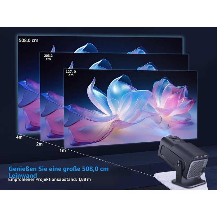 Smart Projektor 4K, 180° Rotation, Android 11.0, WiFi 6 - bis zu 34% Rabatt
