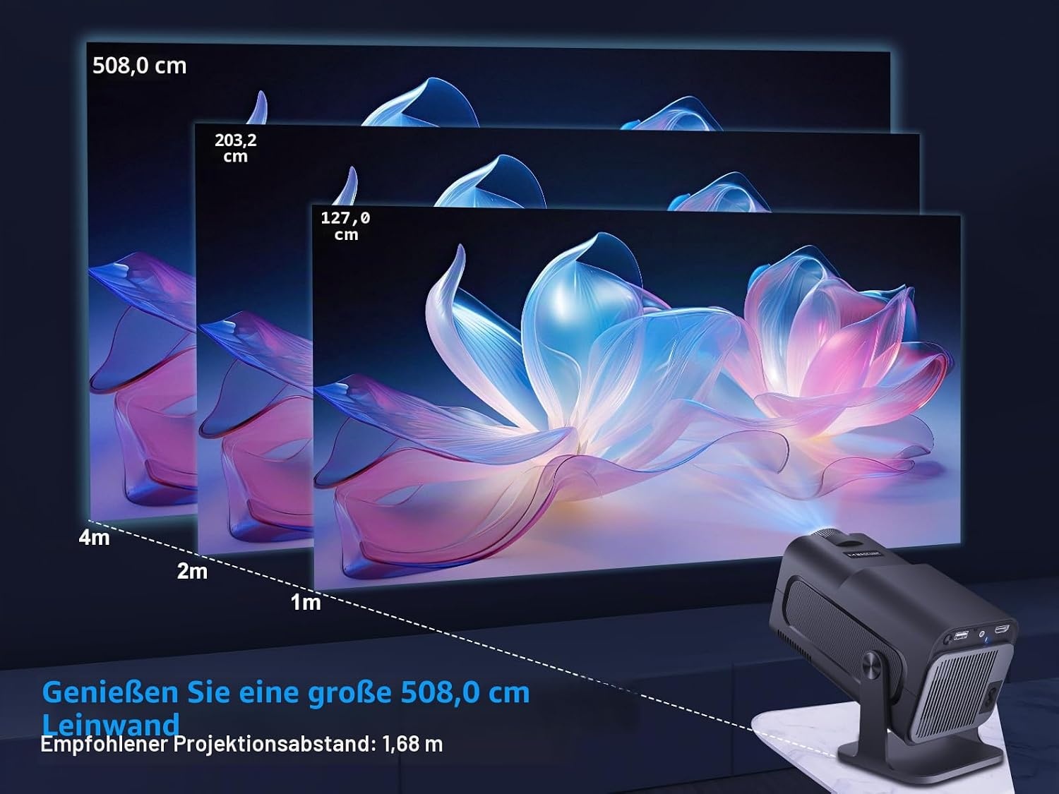 Smart Projektor 4K, 180° Rotation, Android 11.0, WiFi 6 - bis zu 34% Rabatt