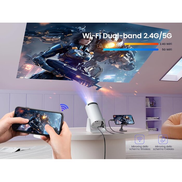 Tragbarer Mini-Beamer 1080p, WiFi & Bluetooth - bis zu 34% Rabatt