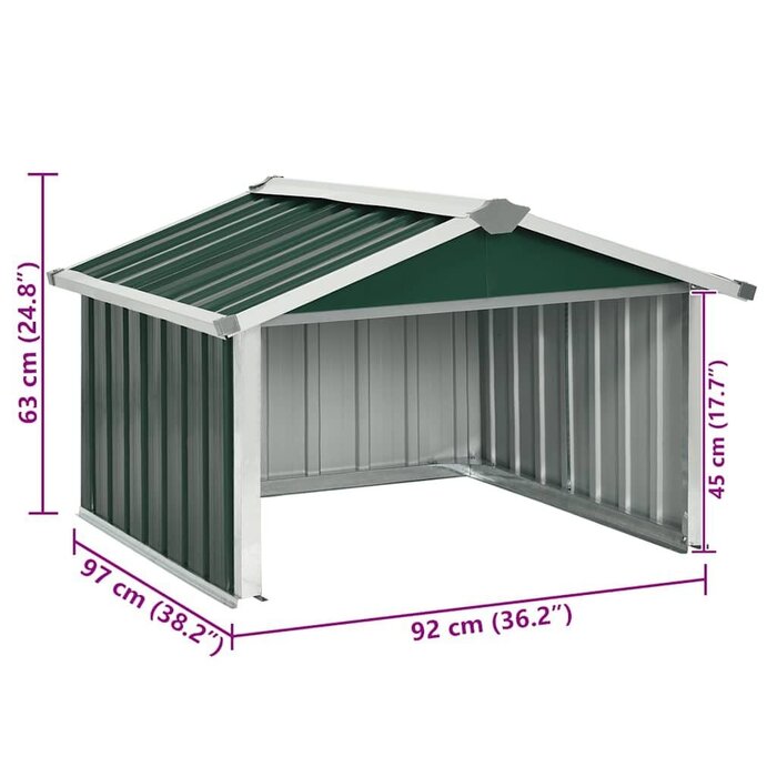 Mähroboter-Garage aus Stahl, Grün, 92x97x63cm - bis zu 34% sparen