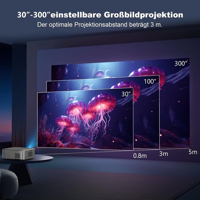 4K Full HD Heimkino-Beamer mit Stativ - Grau - bis zu 35% Rabatt