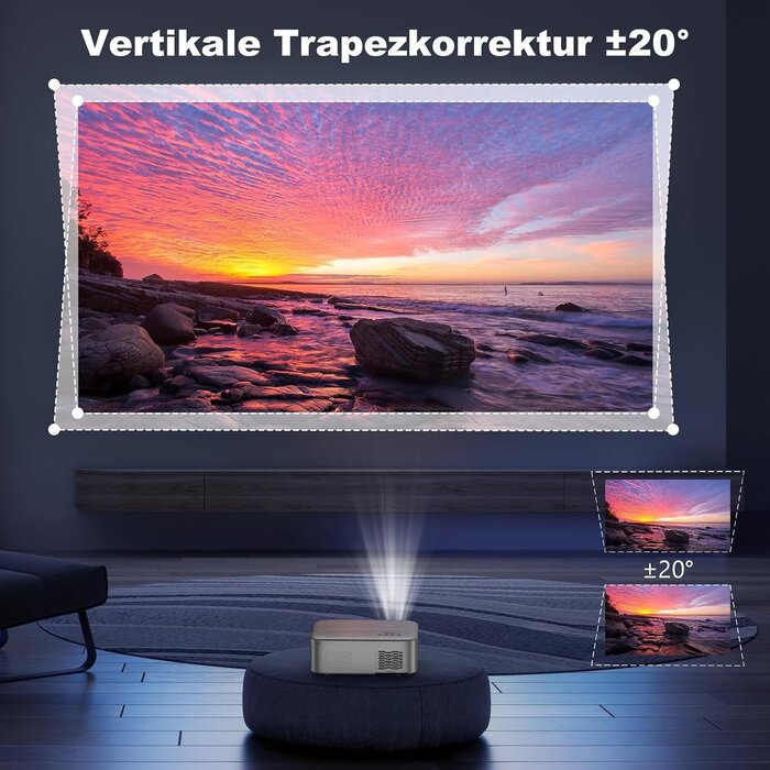 4K Full HD Heimkino-Beamer mit Stativ - Grau - bis zu 35% Rabatt