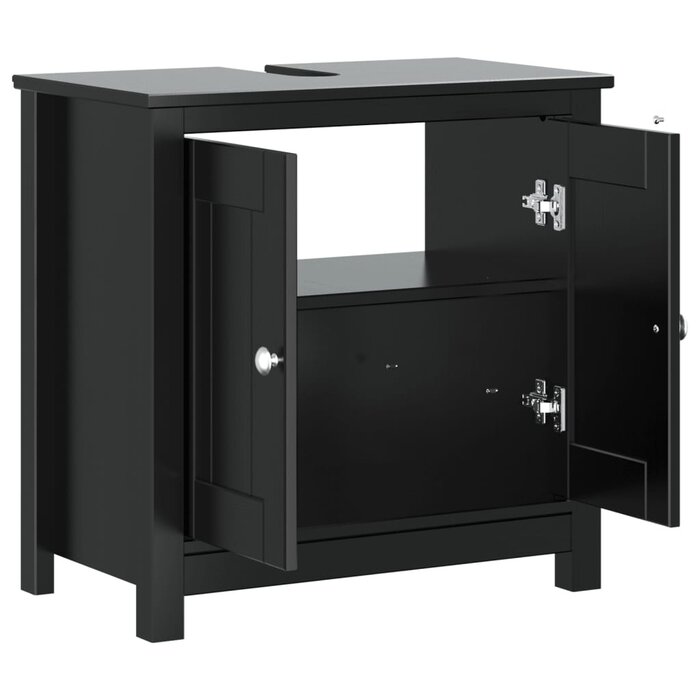 Vidaxl Waschtischunterschrank aus Kiefernholz, Schwarz, 60x34x59 cm - bis zu 34% sparen