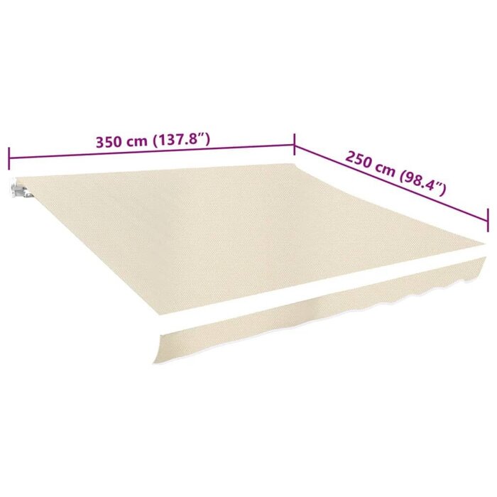 Vidaxl Markisentuch 350x250 cm - Creme - Ersatzbespannung - bis zu 33% Rabatt