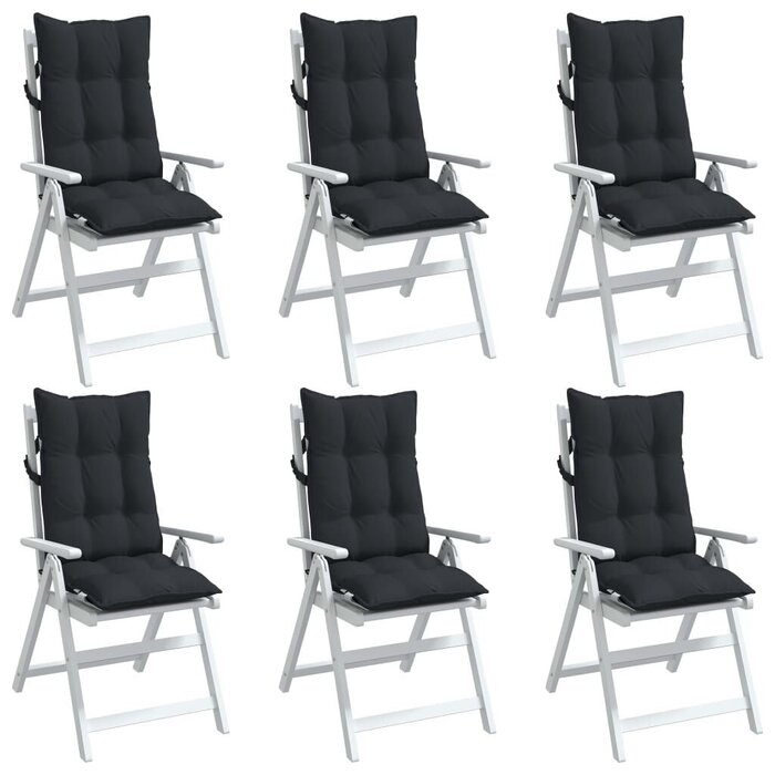 Vidaxl 6er-Set Hochlehner-Stuhlkissen Oxford Schwarz 120x50cm - bis zu 34% reduziert