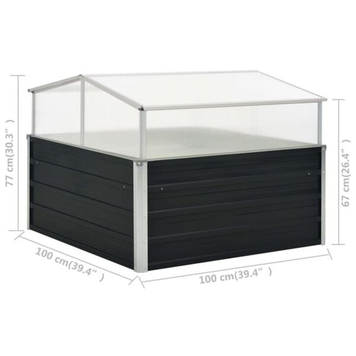 Vidaxl Frühbeet 100x100x77 cm Anthrazit - Bis zu 34% sparen