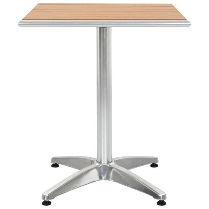 Vidaxl Moderner Gartentisch 60x60cm, Aluminium/Holz-Optik - bis zu 35% Rabatt