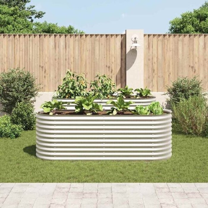 Vidaxl Großes Hochbeet aus verzinktem Stahl 240x80x81 cm - Sparen Sie bis zu 35%