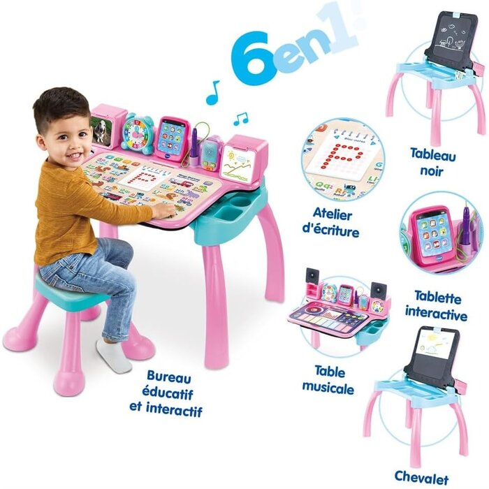 Vtech Interaktiver 6-in-1 Musikschreibtisch für Kinder - Rosa - bis zu 34% sparen