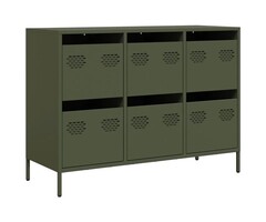 Vidaxl Sideboard aus Stahl mit 6 Schubladen - Olivgrün - Outlet mit bis zu 35% Rabatt