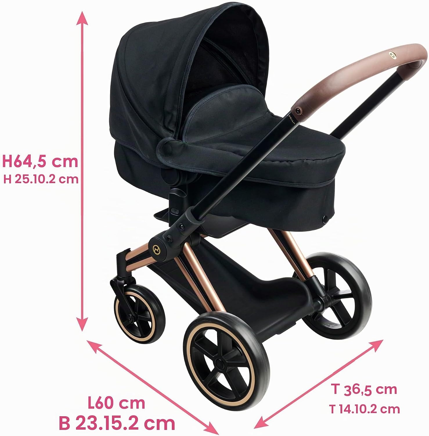 3-in-1 Puppenwagen für 36-42 cm Puppen, klappbar - bis zu 34% günstiger