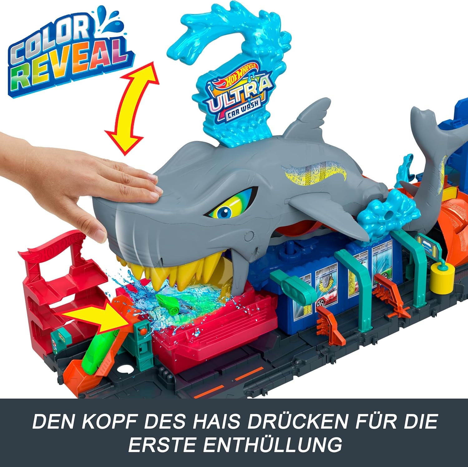 Hot Wheels Hai-Autowaschanlage mit Farbwechsel - Spielset, bis zu 34% günstiger