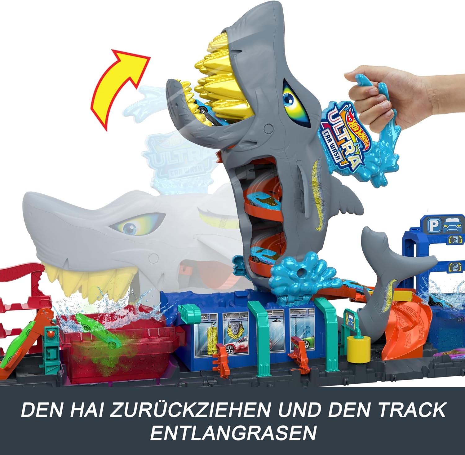 Hot Wheels Hai-Autowaschanlage mit Farbwechsel - Spielset, bis zu 34% günstiger