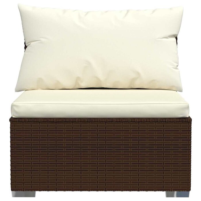 Vidaxl Garten-Mittelsofa aus Poly-Rattan Braun - Jetzt bis zu 34% sparen!