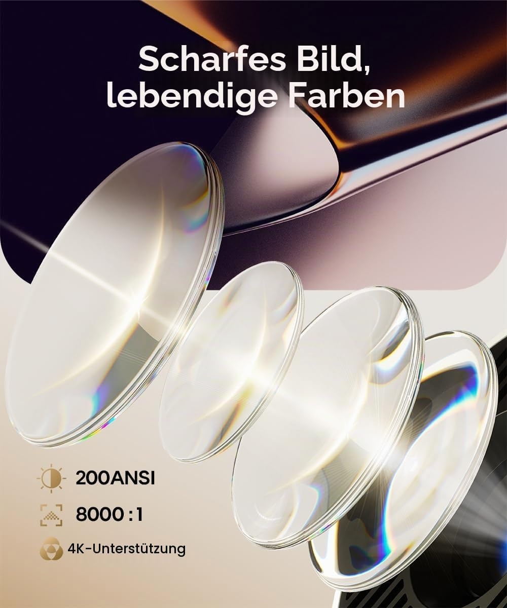 Mini-Beamer 4K Support, Android 11, 180° Rotation - jetzt bis zu 34% sparen