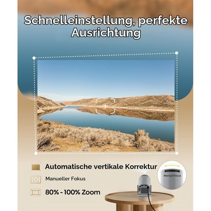 Mini-Beamer 4K Support, Android 11, 180° Rotation - jetzt bis zu 34% sparen