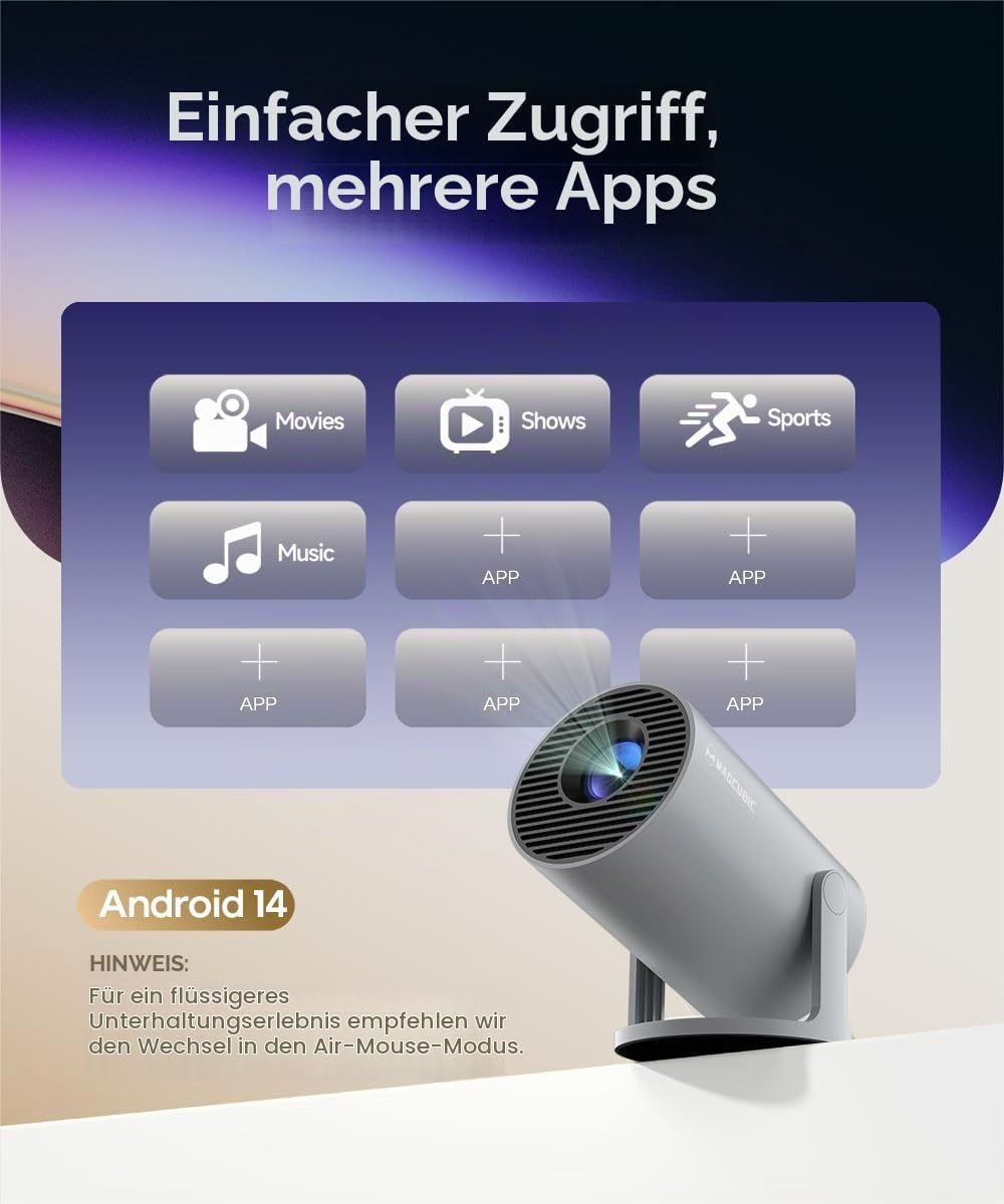 Mini-Beamer 4K Support, Android 11, 180° Rotation - jetzt bis zu 34% sparen