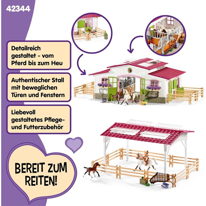 Großer Reithof mit Pferden und Reiterin - Bis zu 30% Rabatt
