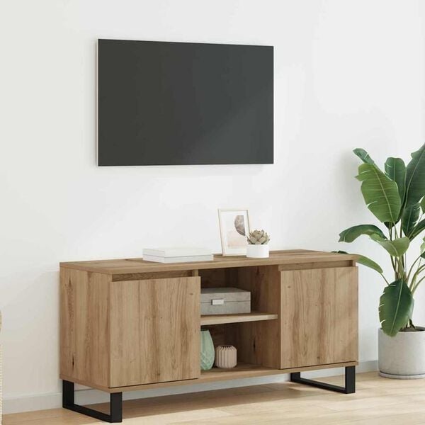 Vidaxl TV-Board Artisan Eiche 104cm - Minimalistisches Lowboard - bis zu 34% Rabatt