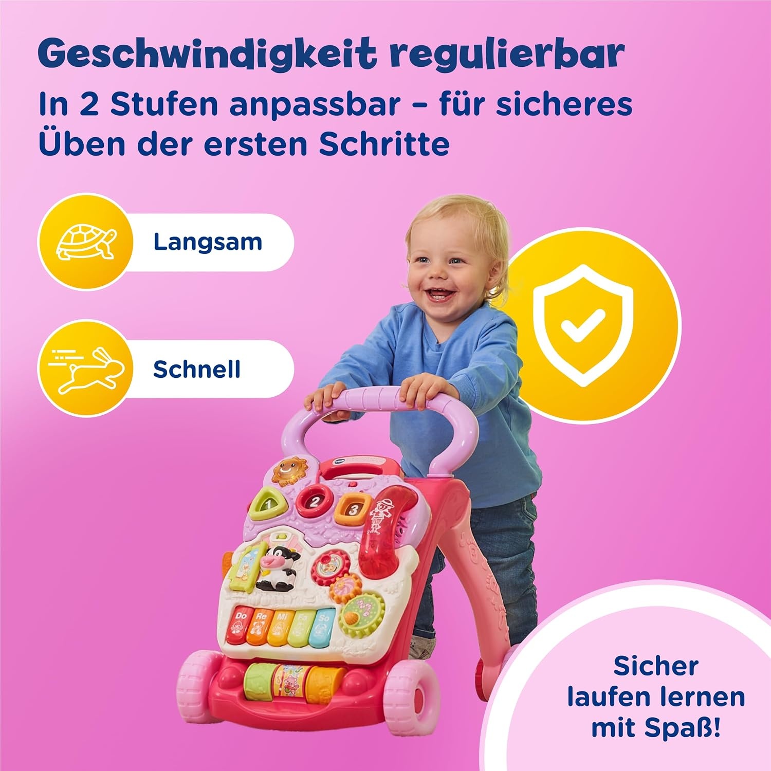 Vtech Interaktiver Lauflernwagen in Rosa - jetzt bis zu 33% günstiger sichern!