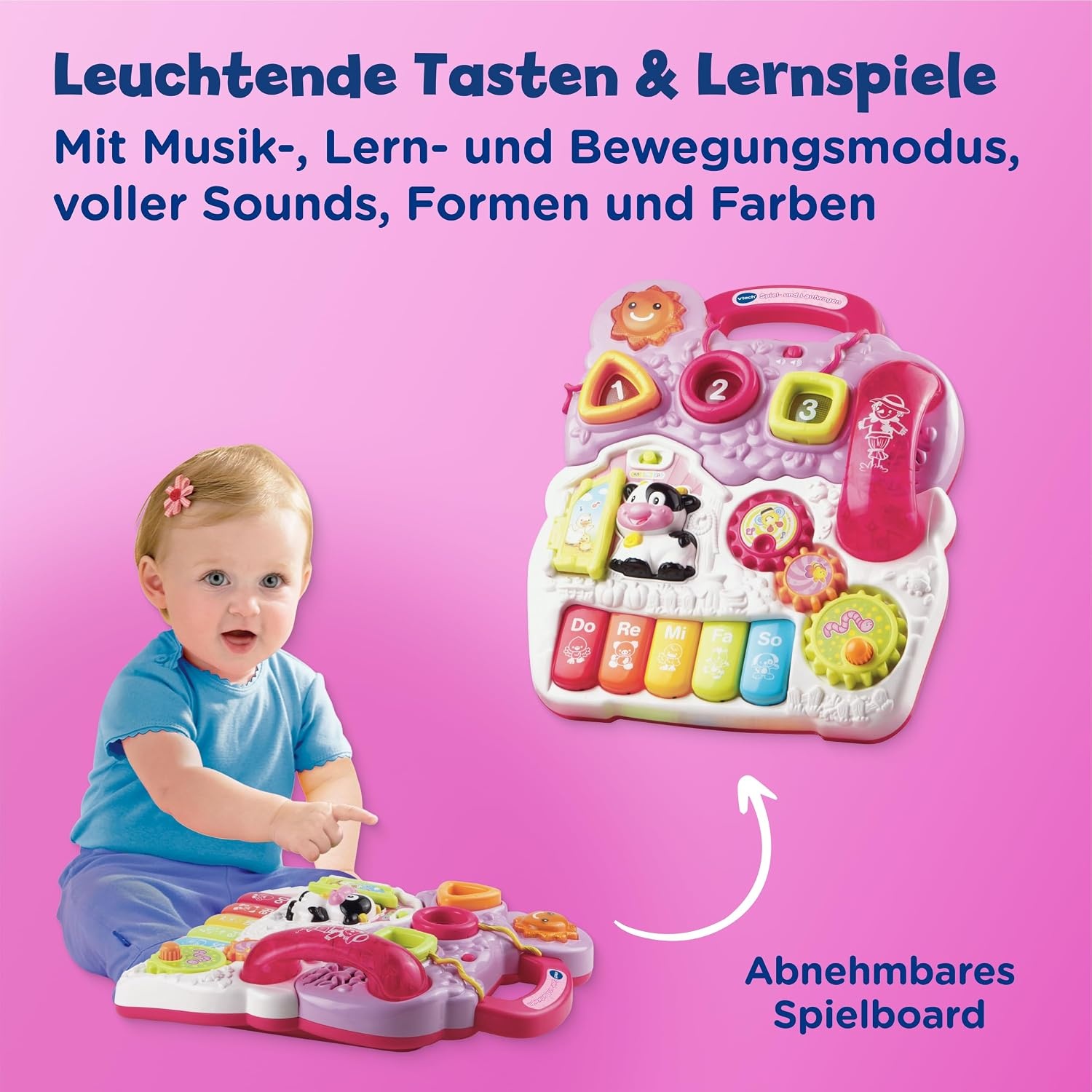 Vtech Interaktiver Lauflernwagen in Rosa - jetzt bis zu 33% günstiger sichern!