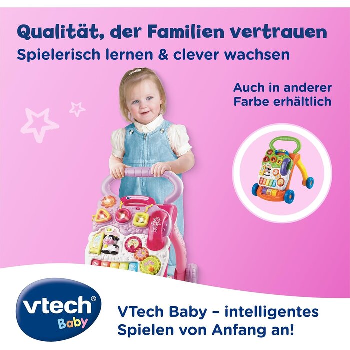 Vtech Interaktiver Lauflernwagen in Rosa - jetzt bis zu 33% günstiger sichern!