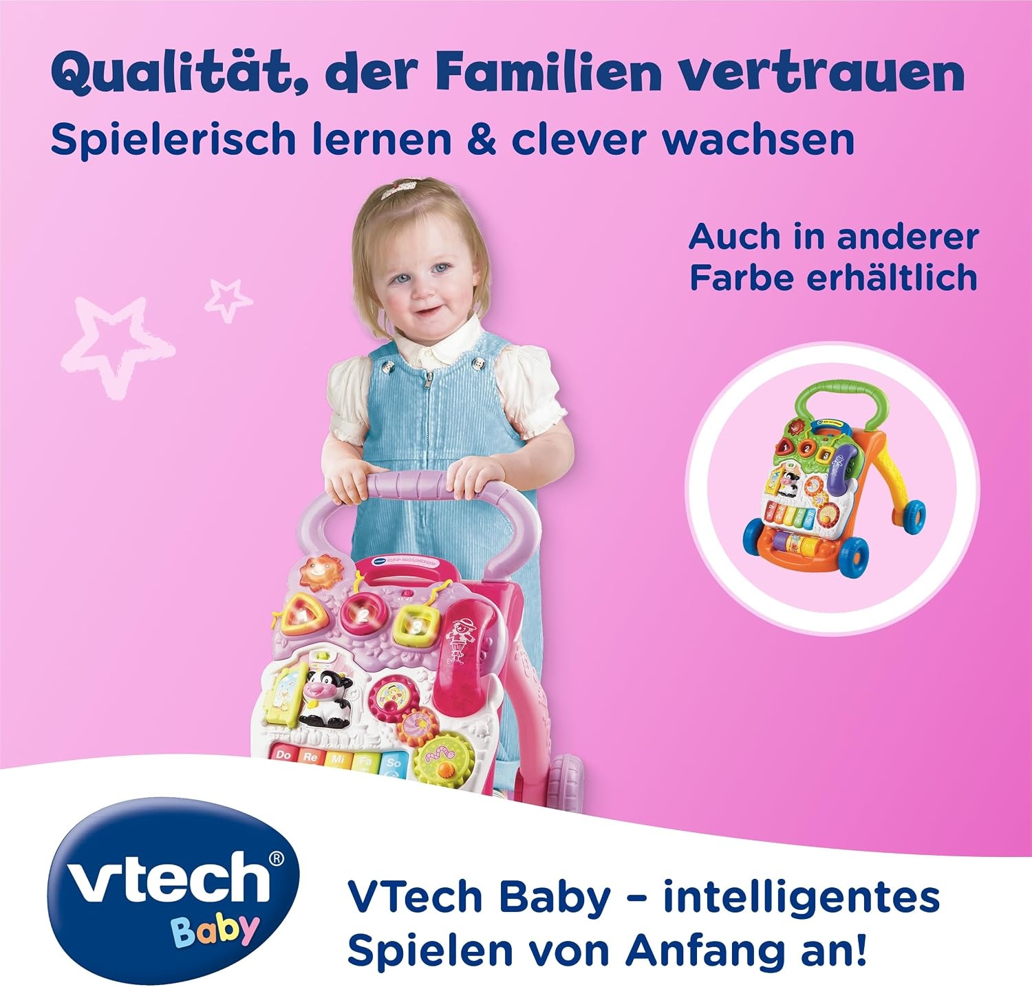 Vtech Interaktiver Lauflernwagen in Rosa - jetzt bis zu 33% günstiger sichern!