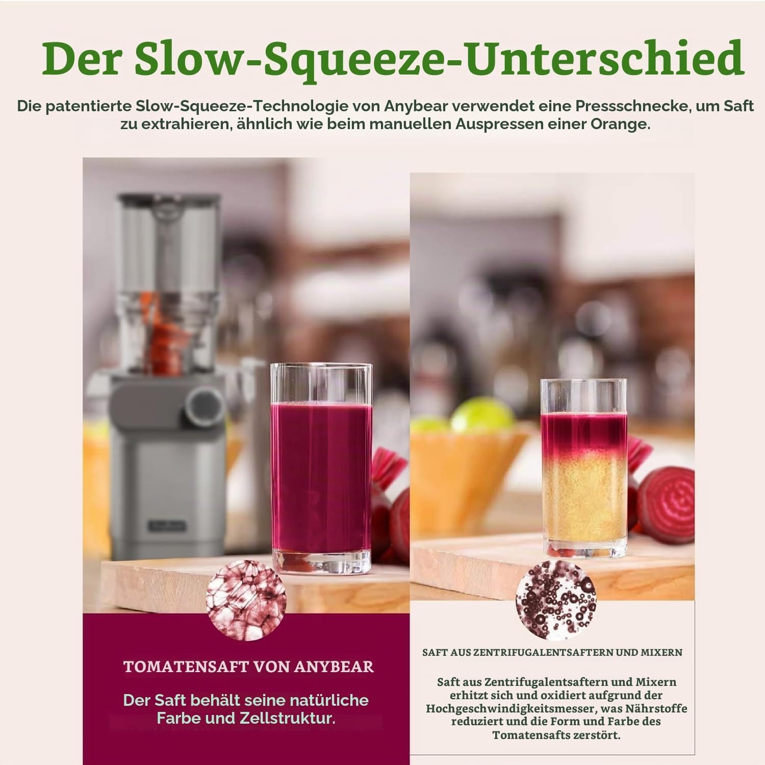 Slow Juicer Entsafter - 110 mm Einfüllschacht - Bis zu 34% sparen