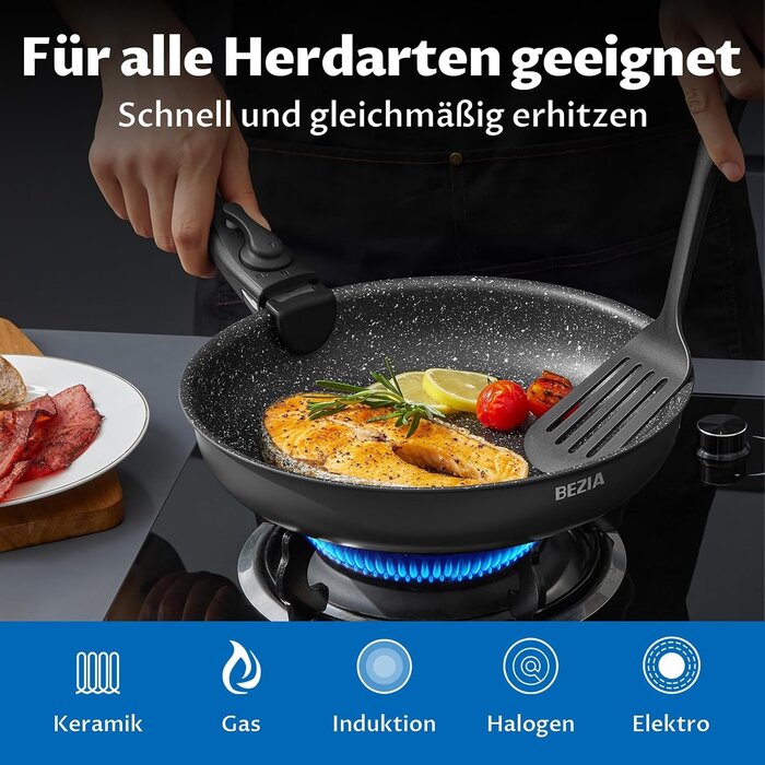 10-tlg. Pfannen- & Topfset mit abnehmbarem Griff - bis zu 34% sparen