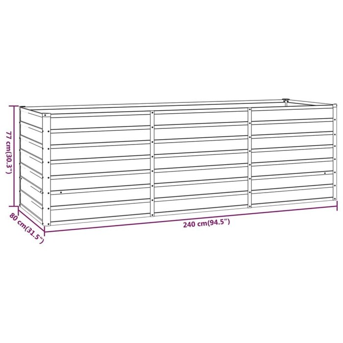 Vidaxl Hochbeet aus Cortenstahl 240x80x77 cm - Sparen Sie bis zu 34%