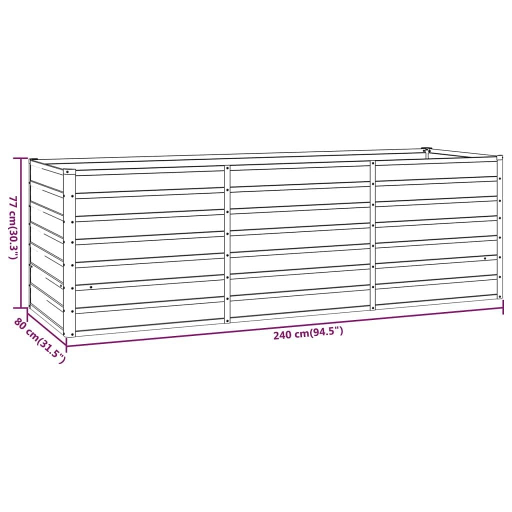 Vidaxl Hochbeet aus Cortenstahl 240x80x77 cm - Sparen Sie bis zu 34%