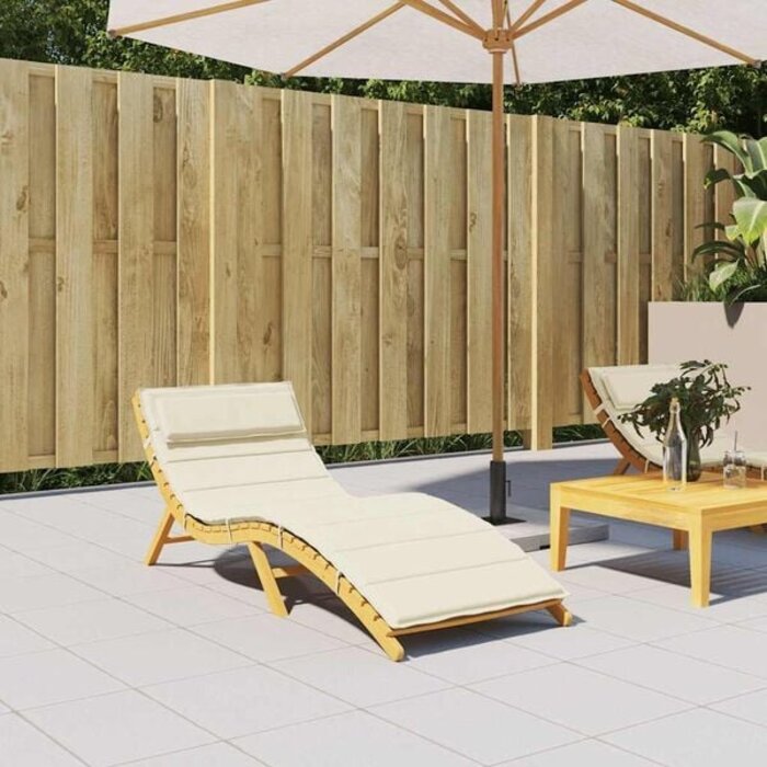 Vidaxl Liegestuhlkissen 180x60 cm, creme - Jetzt bis zu 33% Rabatt sparen
