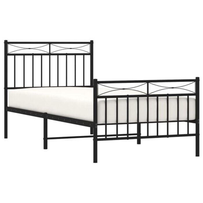 Vidaxl Robustes Metallbettgestell 90x200 cm - Schwarz - bis zu 34% sparen