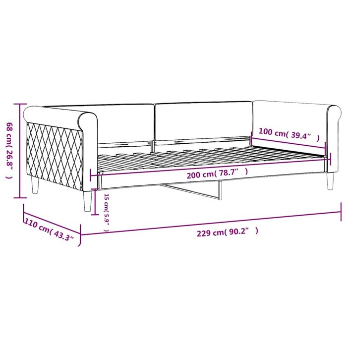 Vidaxl Schlafsofa 100x200 cm aus blauem Samt - bis zu 35% Rabatt
