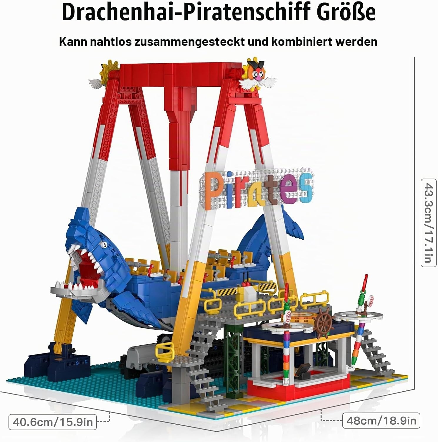 Motorisiertes Piraten-Schiff Klemmbaustein-Set, 1922 Teile - bis zu 30% Rabatt