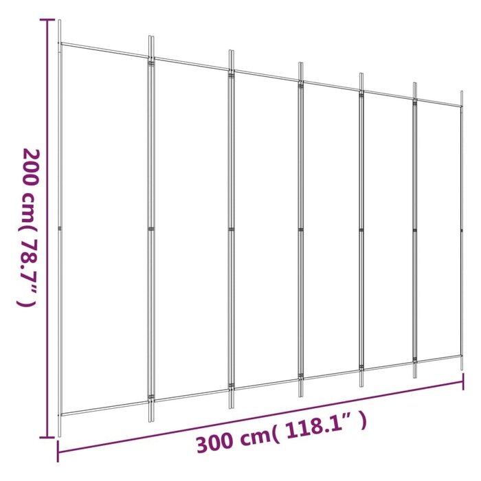 Vidaxl Raumteiler mit 6 Paneelen, 300x200 cm - Braun - Jetzt bis zu 33% sparen
