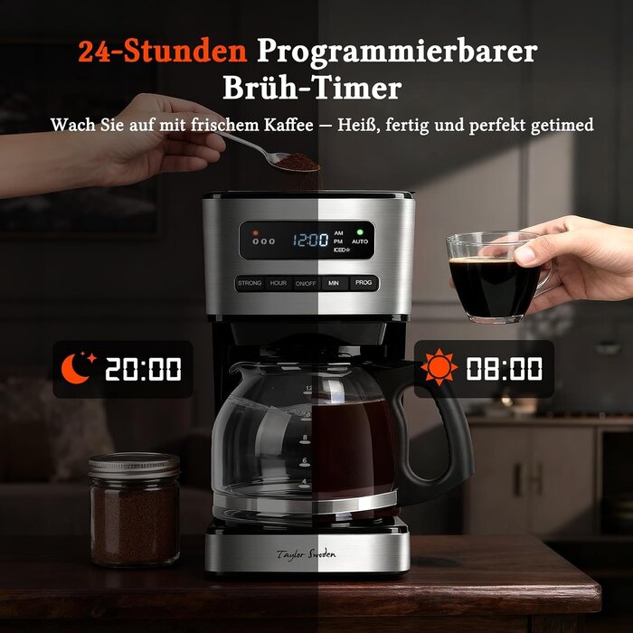 Filterkaffeemaschine 12 Tassen, 1,8L, Timer, Eiskaffee-Modus - bis zu 33% sparen
