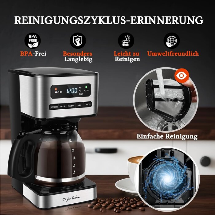 Filterkaffeemaschine 12 Tassen, 1,8L, Timer, Eiskaffee-Modus - bis zu 33% sparen