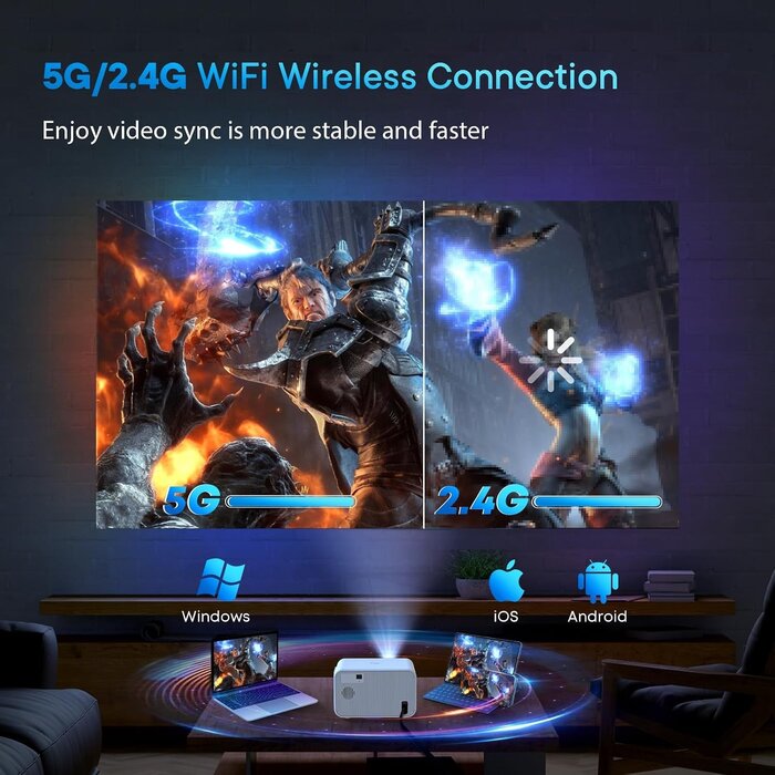 Full HD Beamer 1080P Android 9.0 - Heimkino bis 300 Zoll - bis zu 35% Rabatt
