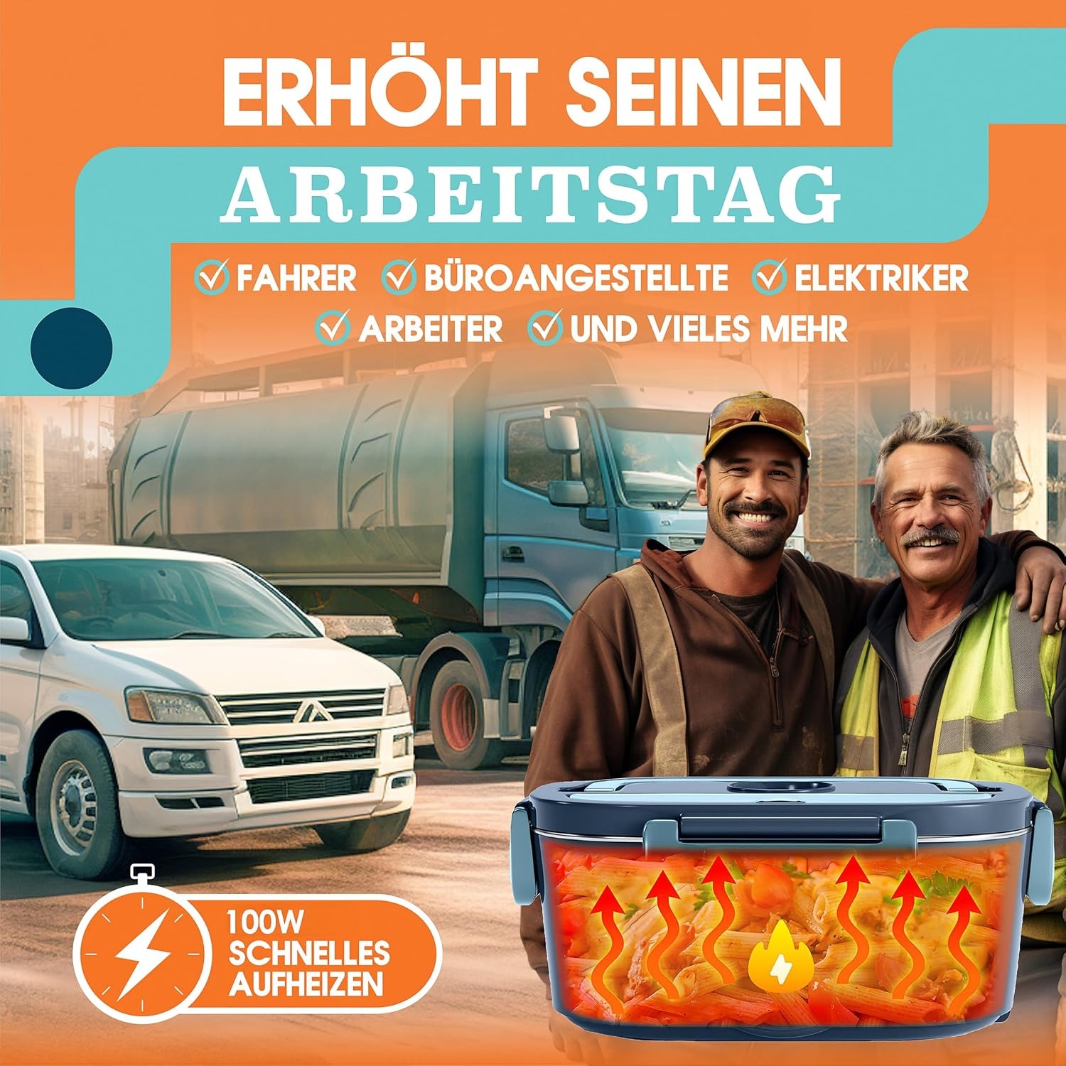 Elektrische Lunchbox 1,5L Edelstahl | Jetzt bis zu 32% sparen