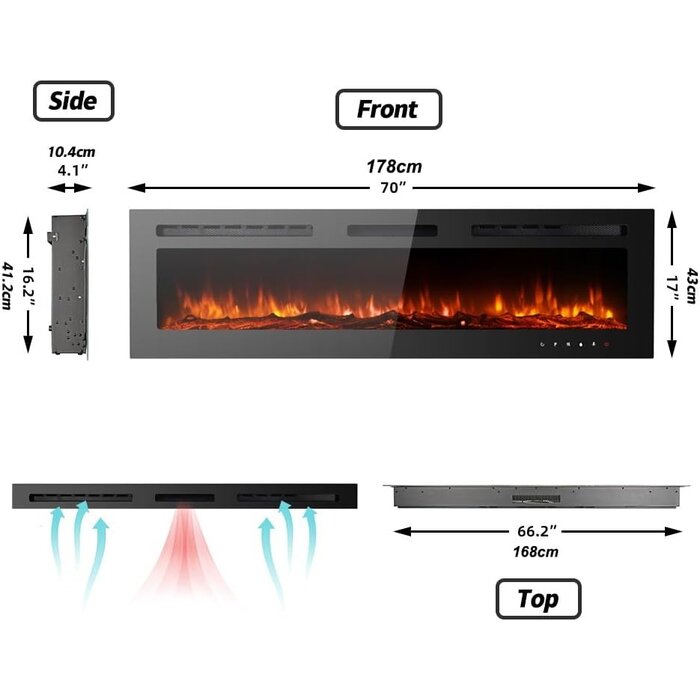Elektrischer Design-Kamin 178 cm, 1800W - Bis zu 35% Rabatt