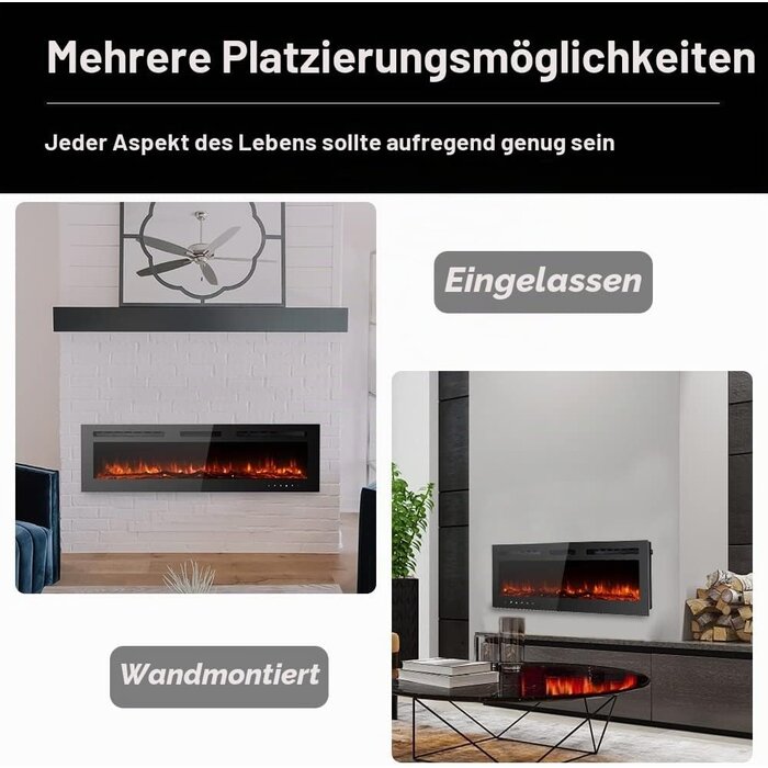 Elektrischer Design-Kamin 178 cm, 1800W - Bis zu 35% Rabatt