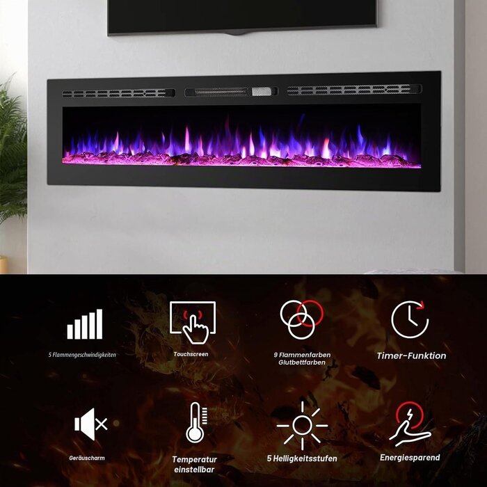 Elektrischer Design-Kamin 178 cm, 1800W - Bis zu 35% Rabatt